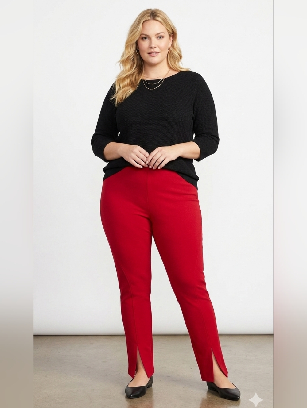 BOLD elements Plus Womens Mid Rise Slim Pull-on Pants - Picture 3 of 16